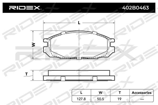 Ridex 402B0463 Brake Pad Set, disc brake 402B0463