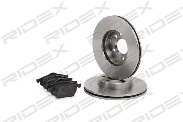 Front ventilated brake discs with pads, set Ridex 3405B0364