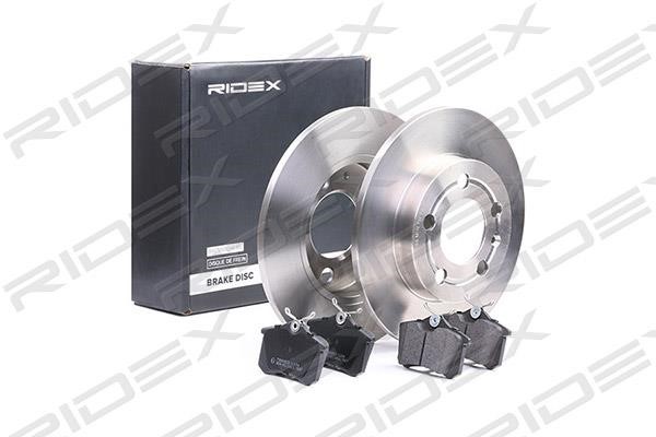 Ridex 3405B0288 Brake discs with pads rear non-ventilated, set 3405B0288