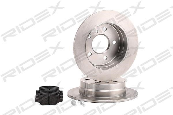 Brake discs with pads rear non-ventilated, set Ridex 3405B0068