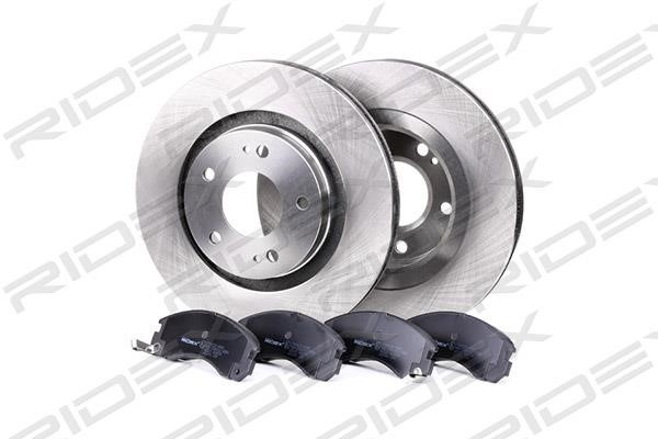Front ventilated brake discs with pads, set Ridex 3405B0065