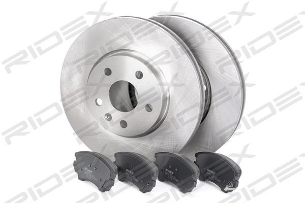 Front ventilated brake discs with pads, set Ridex 3405B0284
