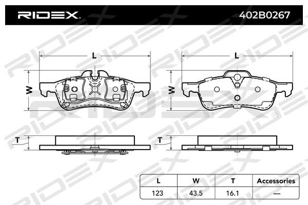 Brake Pad Set, disc brake Ridex 402B0267