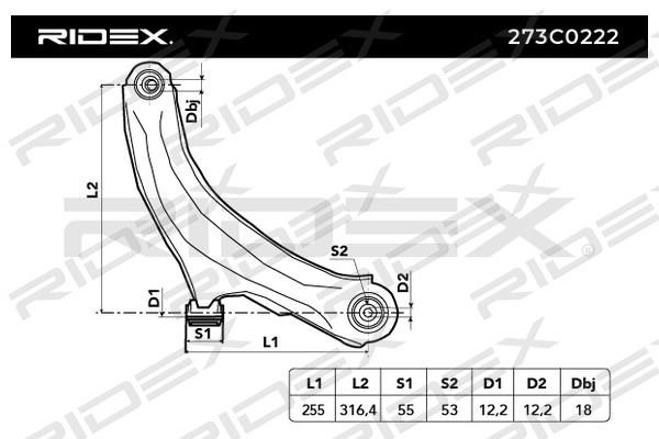 Ridex 273C0222 Track Control Arm 273C0222