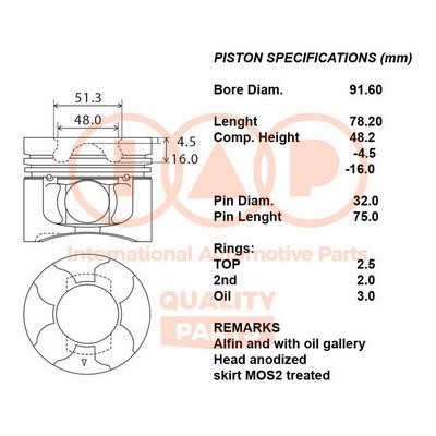 IAP 100-12039 Piston 10012039