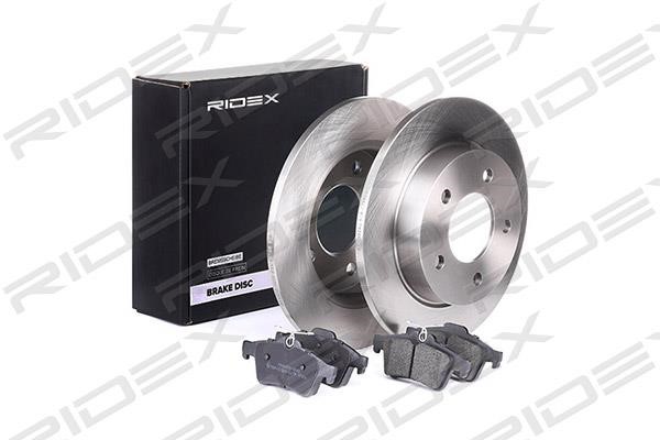 Ridex 3405B0206 Brake discs with pads rear non-ventilated, set 3405B0206