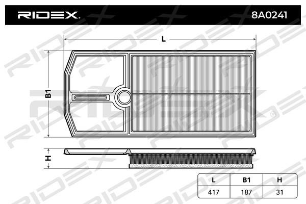Ridex 8A0241 Air filter 8A0241