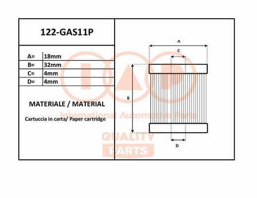 IAP 122-GAS11P Fuel filter 122GAS11P