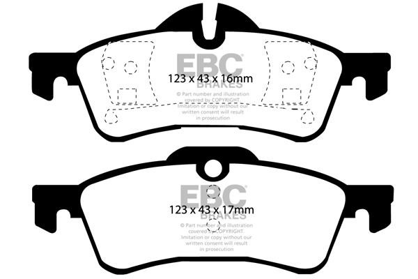 Disc brake pad set Mini Mini Paceman: DP41701R EBC Brake pad set