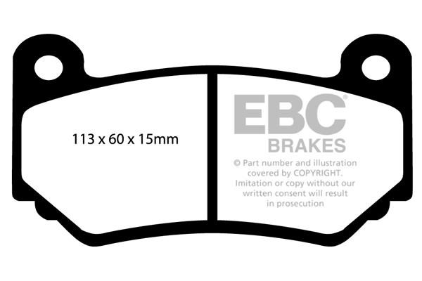 Brake pad MG MGF: DP81377RP1 EBC Brake pad set
