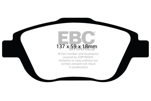 Brake pad kit DS DS 3: DP22073 EBC Brake pad set