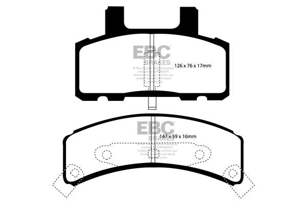 Brake spare parts Cadillac Deville: DP41273R EBC Brake pad set