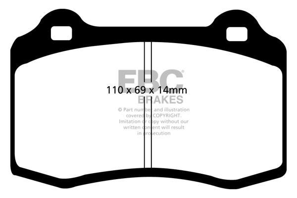 Disc brake pad set Morgan Plus Four: DP21140 EBC Brake pad set