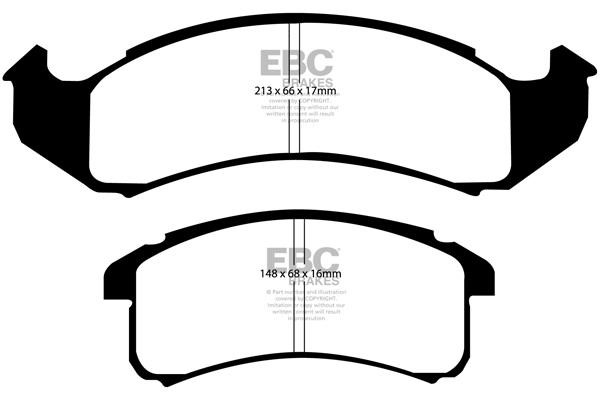 Disc brake pad set Cadillac Deville: DP21142 EBC Brake pad set