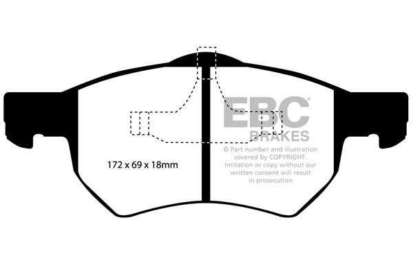 Disc brake pad set Chrysler Voyager: DP61427 EBC Brake pad set