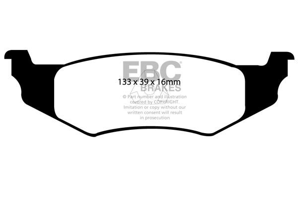 Brake pad kit Chrysler Sebring: DP41066R EBC Brake pad set