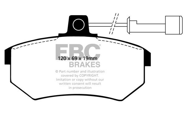 Disc brake pad set Audi Quattro: DP3486C EBC Brake pad set