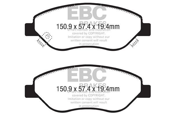 EBC DPX2332 Brake Pad Set, disc brake DPX2332