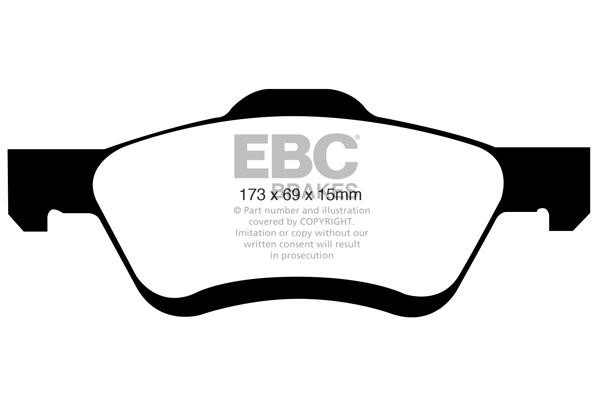 Disc brake pad set Ford Maverick: DP61709 EBC Brake pad set