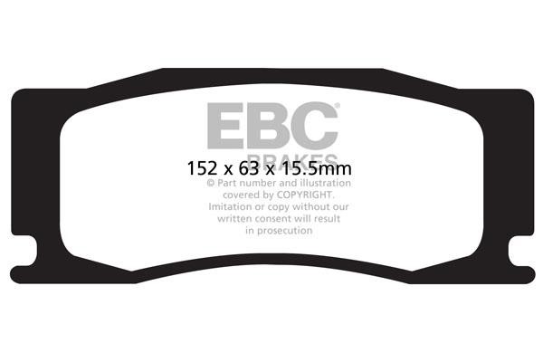 Disc brake pad set Jaguar XK: DP42111R EBC Brake pad set