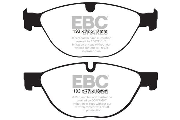 Brake pad kit Jaguar XK: DP42076R EBC Brake pad set