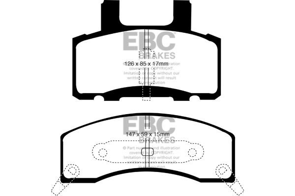 Brake pad Dodge RAM: DP61274 EBC Brake pad set
