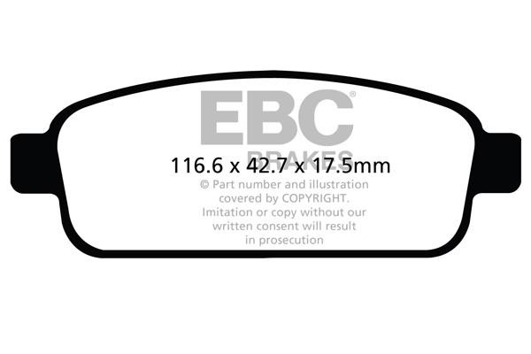 Disc brake pad set Chevrolet Tracker: DP42066R EBC Brake pad set