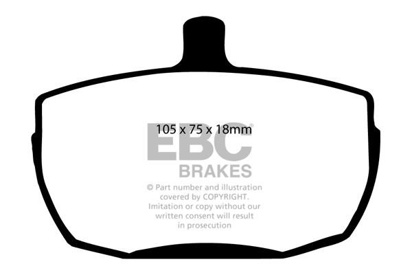 Brake pad Rover 2000 - 3500: DP4241R EBC Brake pad set