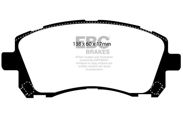 Brake pad Subaru Legacy Outback: DP81134RP1 EBC Brake pad set