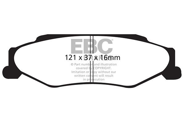 Disc brake pad set Cadillac XLR: DP41160R EBC Brake pad set