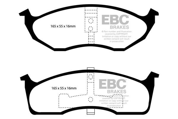 Disc brake pad set Chrysler Neon: DP41623R EBC Brake pad set