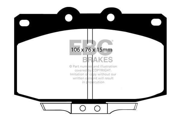 Disc brake pad set Mazda RX 7: DP5763NDX EBC Brake pad set