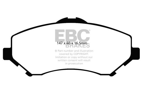 Disc brake pad set Jeep Commander: DP41798R EBC Brake pad set