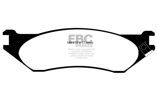 Disc brake pad set Ford USA: DP61267 EBC Brake pad set