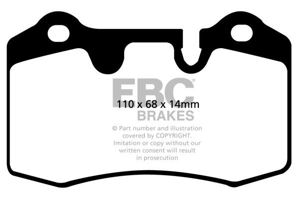 Disc brake pad set Ferrari F430: DP51909NDX EBC Brake pad set