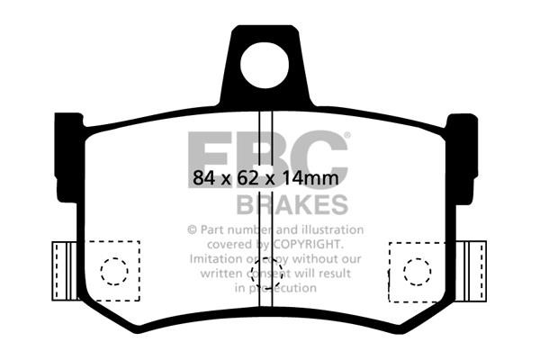 Brake pad kit MG MGF: DP46622R EBC Brake pad set