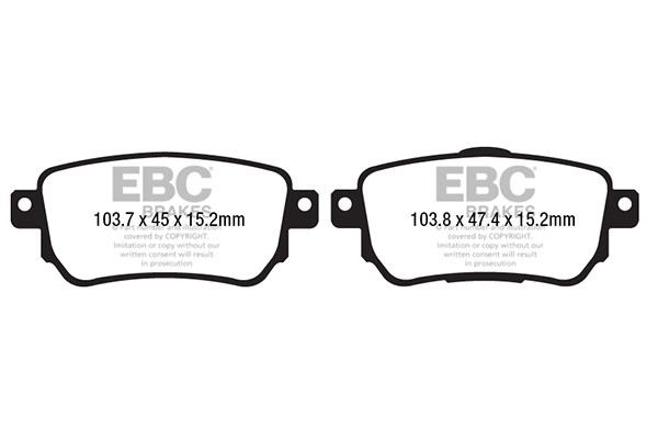 Disc brake pad set Renault Kadjar: DP22219 EBC Brake pad set