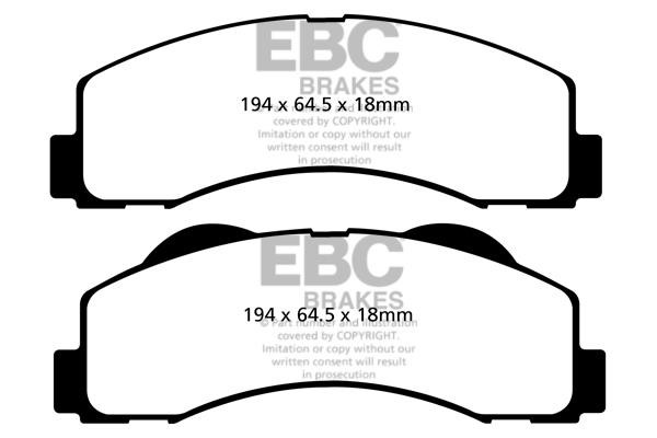 Disc brake pad set Ford USA F-150: DP61855 EBC Brake pad set