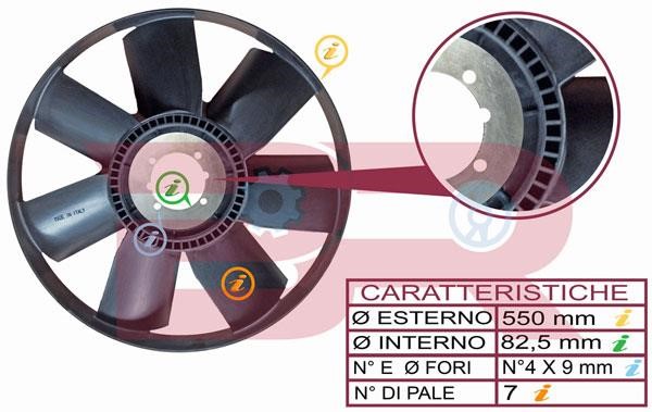 Botto Ricambi BRAC3523 Hub, engine cooling fan wheel BRAC3523