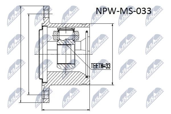 Constant Velocity Joint (CV joint), internal NTY NPW-MS-054