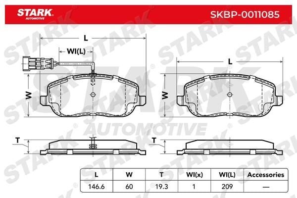 Stark SKBP-0011085 Brake Pad Set, disc brake SKBP0011085