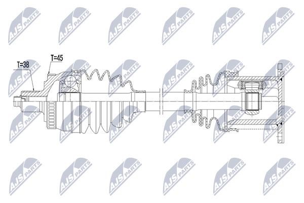 Drive shaft NTY NPW-AU-029