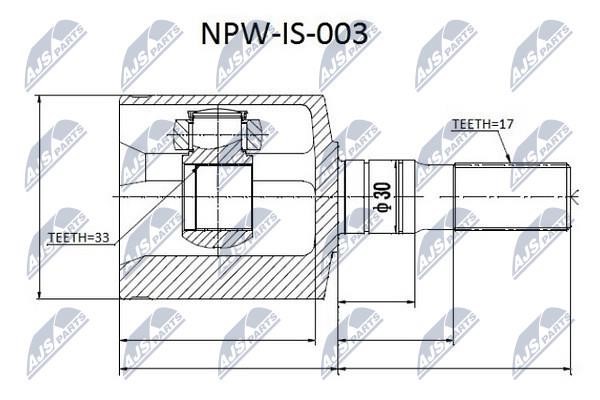 NTY NPW-IS-003 CV joint NPWIS003