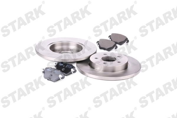 Brake discs with pads rear non-ventilated, set Stark SKBK-1090031