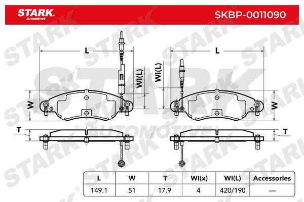 Stark SKBP-0011090 Brake Pad Set, disc brake SKBP0011090