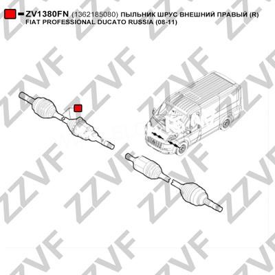 ZZVF ZV1380FN Bellow, drive shaft ZV1380FN