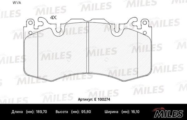 Miles E100274 Brake Pad Set, disc brake E100274