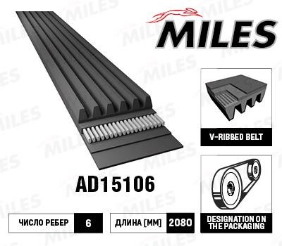 Miles AD15106 V-Ribbed Belt AD15106