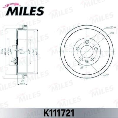 Miles K111721 Brake drum K111721