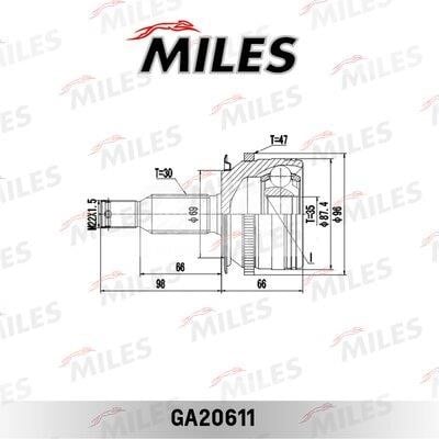 Miles GA20611 Joint, drive shaft GA20611
